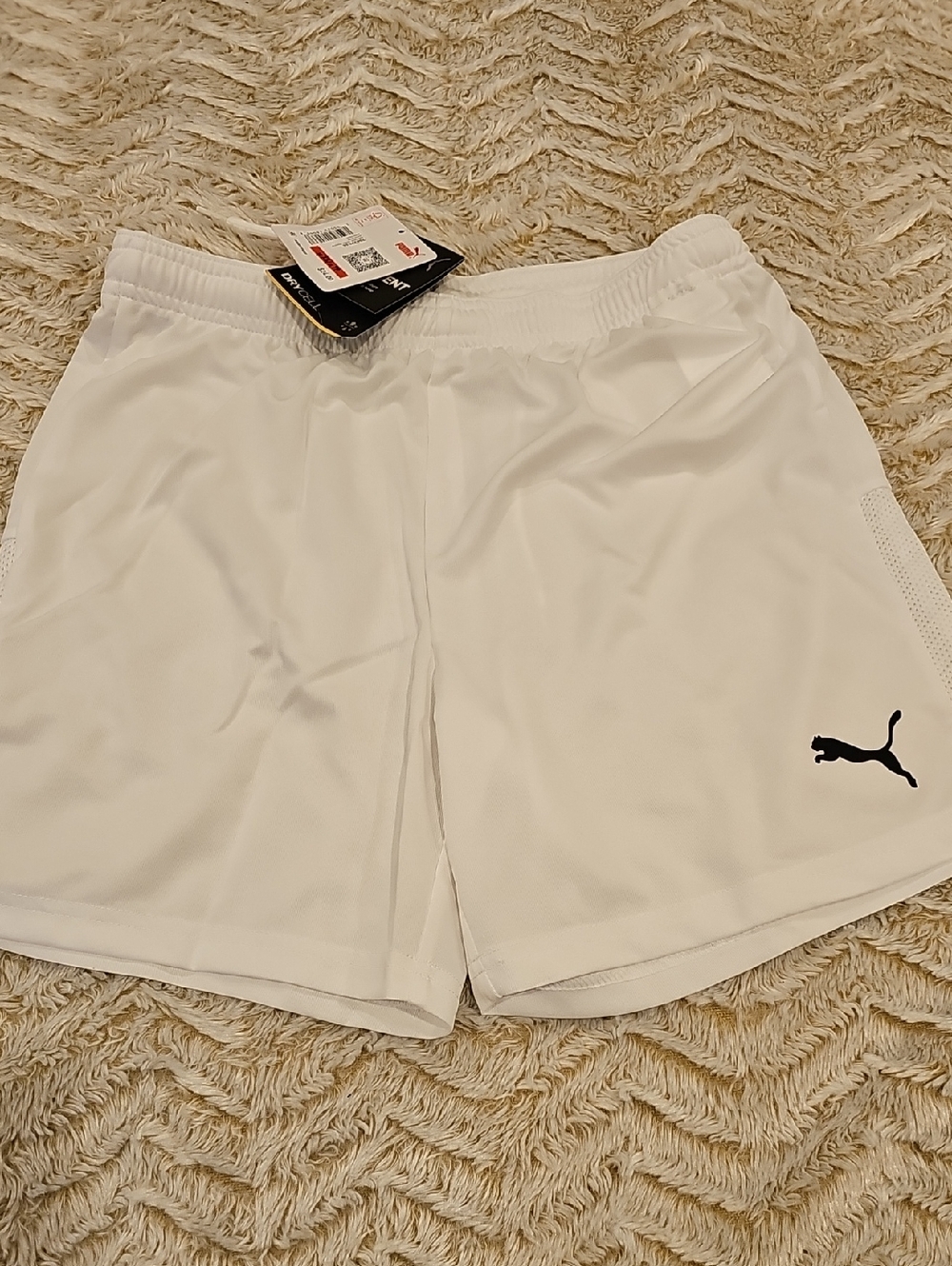 NWT Puma White Men's Athletic Shorts with Black Puma Logo